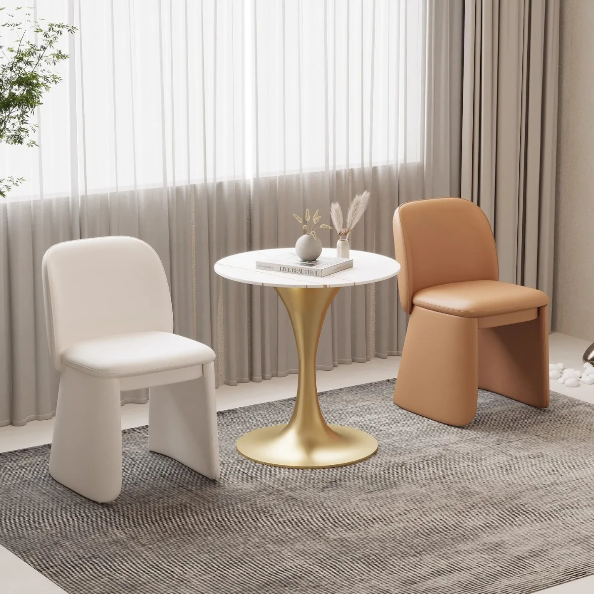 Modern simple dining chair designer home desk chair Internet celebrity fabric single chair milk
Modern simple dining chair designer home desk chair Internet celebrity fabric single chair milk