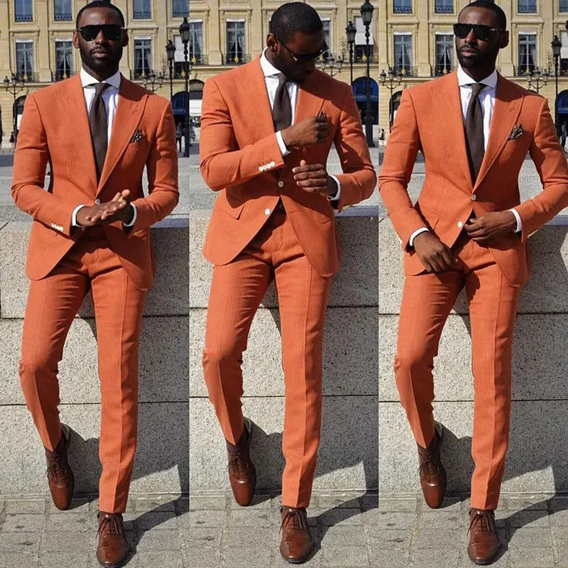 Luxury Orange Men's Suits Regular Length Single Breasted Peaked Lapel Formal Occasion Blazer Male Clothing 2 Piece Jacket Pants
Luxury Orange Men's Suits Regular Length Single Breasted Peaked Lapel Formal Occasion Blazer Male Clothing 2 Piece Jacket Pants