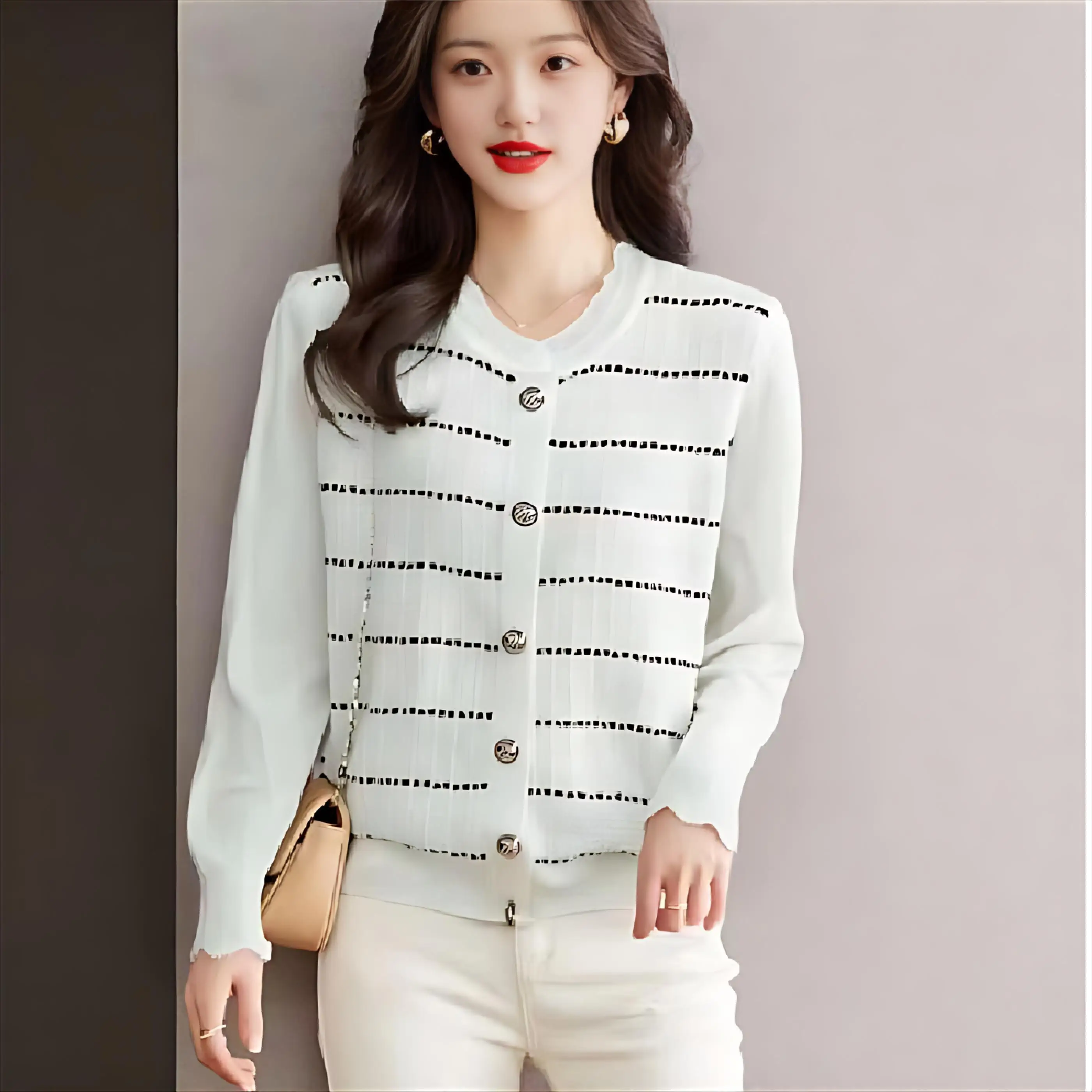 Cardigans Japanese High School Sweaters Womens Fall Midriff-Baring Leisure Detail Spliced Kntthing Lantern Cuffs Fringe-Trim Y2K
Cardigans Japanese High School Sweaters Womens Fall Midriff-Baring Leisure Detail Spliced Kntthing Lantern Cuffs Fringe-Trim Y2K