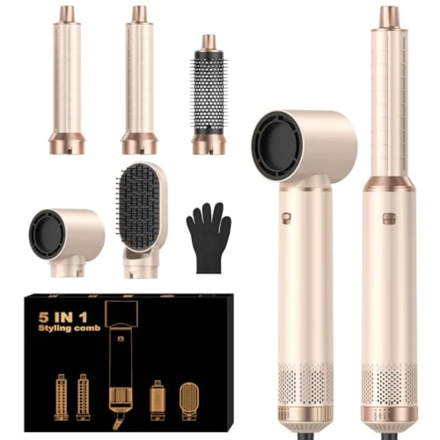 5 in 1 Hair Dryer Brush Set Negative Ion Blow Dryer Brush Upgrade Hot Air Brush Air Styler Curling Wrap Air Curler Curling Iron
5 in 1 Hair Dryer Brush Set Negative Ion Blow Dryer Brush Upgrade Hot Air Brush Air Styler Curling Wrap Air Curler Curling Iron