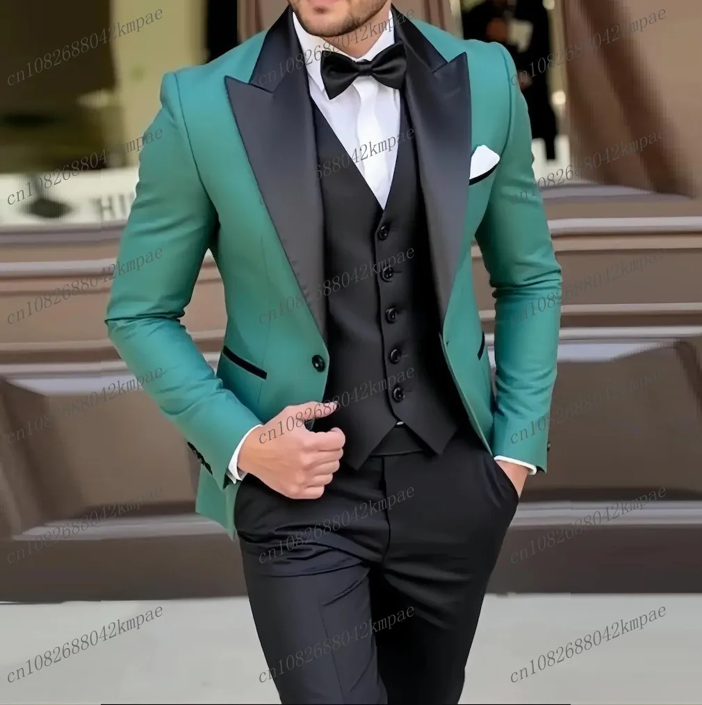 Green And Black Men Suit Formal Occasion Groom Groomsman Wedding Party Prom Male Tuxedos 3 Piece Set Blazer Vest Pants
Green And Black Men Suit Formal Occasion Groom Groomsman Wedding Party Prom Male Tuxedos 3 Piece Set Blazer Vest Pants