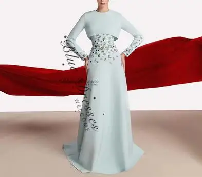 customized Luxury Graduation Prom Dress Long Sleeves Beaded O Neck A Line Prom Gowns for Ladies Light Green Elegant Formal Part
customized Luxury Graduation Prom Dress Long Sleeves Beaded O Neck A Line Prom Gowns for Ladies Light Green Elegant Formal Part