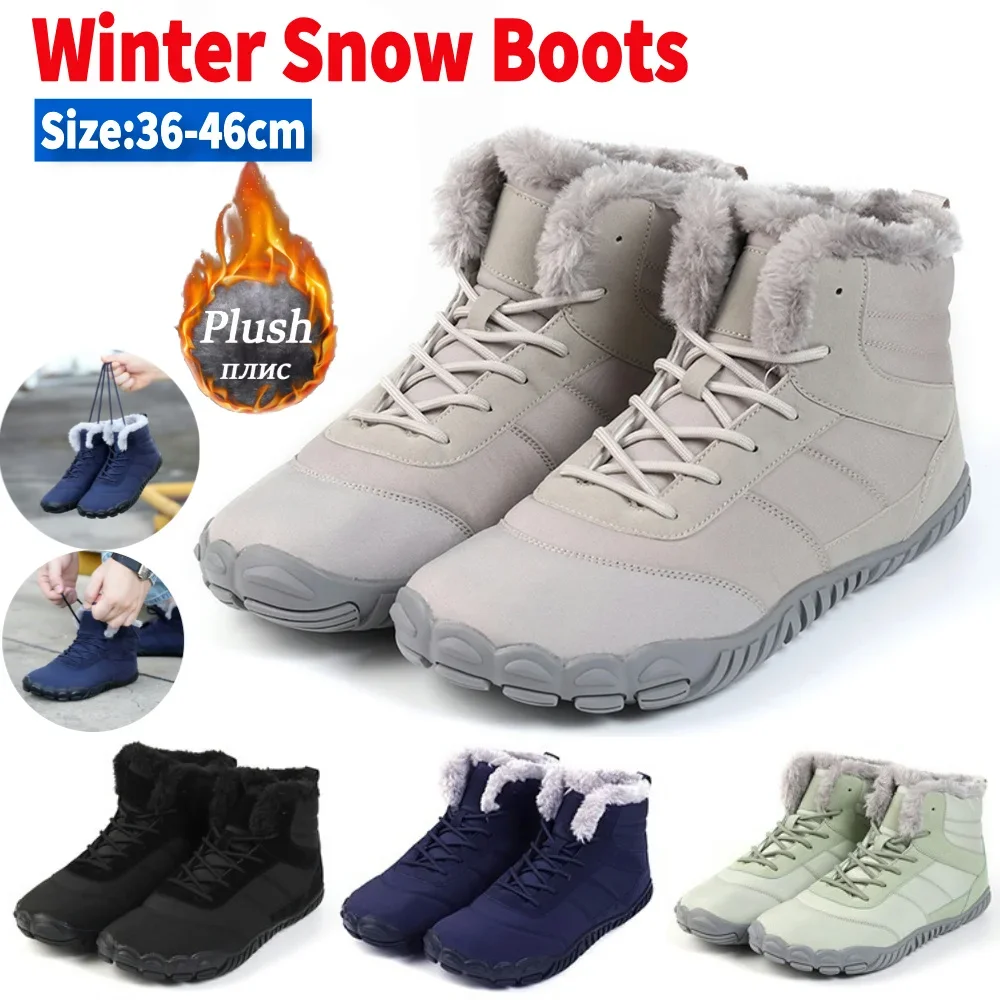 Winter Barefoot Shoes Warm Lined Snow Shoes for Women Men Trainers Waterproof Running Shoes Snow Boots High-top Non-Slip
Winter Barefoot Shoes Warm Lined Snow Shoes for Women Men Trainers Waterproof Running Shoes Snow Boots High-top Non-Slip