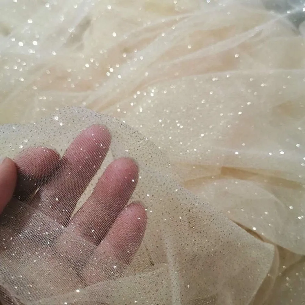 New 45cmX150cm Mesh Sparkle Fabric Soft DIY Sewing Sparkle Tulle Fabric Glitter Sequin Solid Color Decoration Material
New 45cmX150cm Mesh Sparkle Fabric Soft DIY Sewing Sparkle Tulle Fabric Glitter Sequin Solid Color Decoration Material