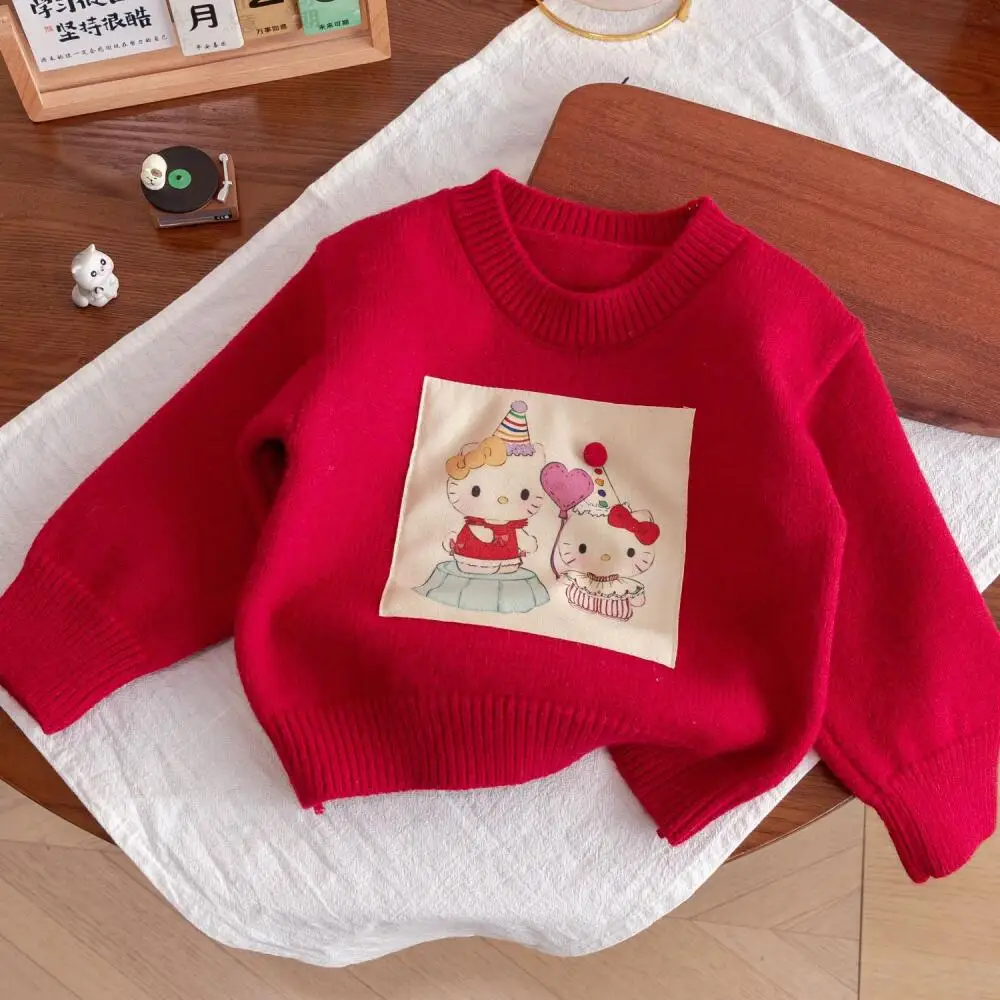 Sanrio Hello Kitty Girls Spring Autumn Sweater Little Girl Pullover Korean Style Warm Long Sleeve Jumper Top Children's Clothing
Sanrio Hello Kitty Girls Spring Autumn Sweater Little Girl Pullover Korean Style Warm Long Sleeve Jumper Top Children's Clothing