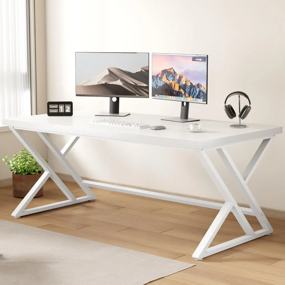 Modern White Computer Desk, Long Industrial Home Office Desk for Student, Large Metal Wood Writing Study Work Desk, Farmhous
Modern White Computer Desk, Long Industrial Home Office Desk for Student, Large Metal Wood Writing Study Work Desk, Farmhous