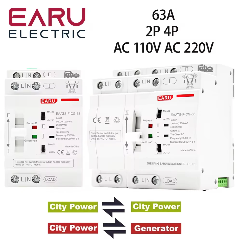 Din-рейка 2P 4P 63A AC 110V AC 220V ATS двойной переключатель питания, автоматический переключатель, электрические переключатели, бесперебойное питание
Din-рейка 2P 4P 63A AC 110V AC 220V ATS двойной переключатель питания, автоматический переключатель, электрические переключатели, бесперебойное питание