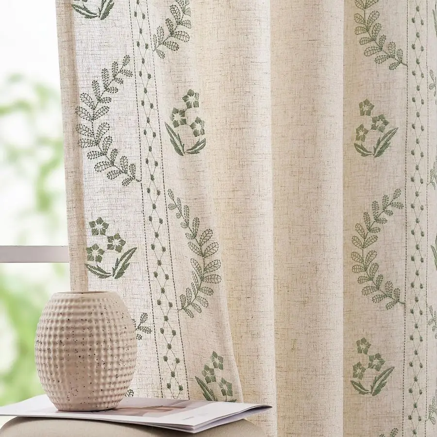 Belrose Linen Curtains for Bedroom Floral Curtains 96 Inch Length Linen Blend Sage Green Embroidered Drapes Farmhouse Flower Pat
Belrose Linen Curtains for Bedroom Floral Curtains 96 Inch Length Linen Blend Sage Green Embroidered Drapes Farmhouse Flower Pat