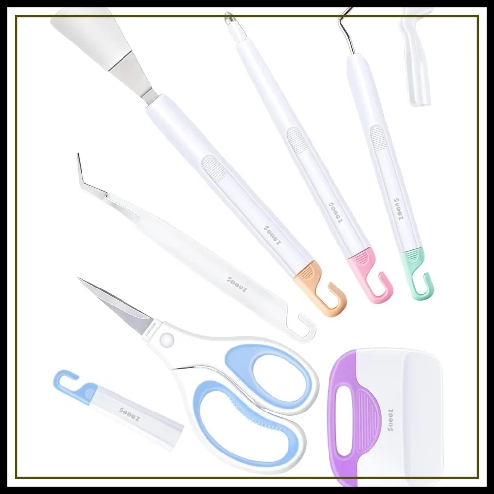 6PCS Basic Vinyl Craft Tool Set: Weeder, Scraper, Spatula, Tweezers, Scissors, Scoring Stylus for Precision Projects
6PCS Basic Vinyl Craft Tool Set: Weeder, Scraper, Spatula, Tweezers, Scissors, Scoring Stylus for Precision Projects