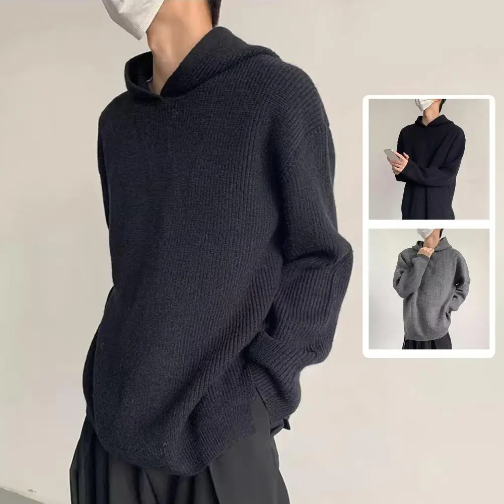 Stylish Knitwear Cozy Hooded Men's Knitted Sweater with Side Split Retro Casual Pullover Warm Mid Length Winter Fall Style
Stylish Knitwear Cozy Hooded Men's Knitted Sweater with Side Split Retro Casual Pullover Warm Mid Length Winter Fall Style