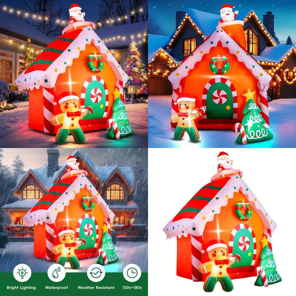 LED-Illuminated 7.5ft Gingerbread House Inflatable for Christmas Outdoor and Lawn Decorations
LED-Illuminated 7.5ft Gingerbread House Inflatable for Christmas Outdoor and Lawn Decorations