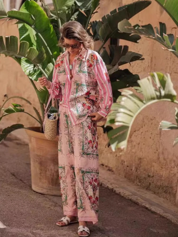 New 2-piece Casual, Loose, Fashionable, Versatile Linen Printed Shirt, Cardigan, Long Sleeved Pants Set, Seaside Vacation Style
New 2-piece Casual, Loose, Fashionable, Versatile Linen Printed Shirt, Cardigan, Long Sleeved Pants Set, Seaside Vacation Style
