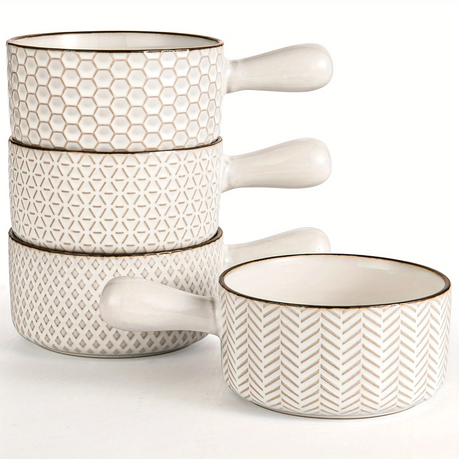 of 4 Gooditour 20 Oz French Onion Soup Bowls - Ceramic Crocks with Handles - Decorative Stoneware Bowls for Soup, Chili, And Beef Stew - Safe for Microwave, Dishwasher, And Oven
of 4 Gooditour 20 Oz French Onion Soup Bowls - Ceramic Crocks with Handles - Decorative Stoneware Bowls for Soup, Chili, And Beef Stew - Safe for Microwave, Dishwasher, And Oven