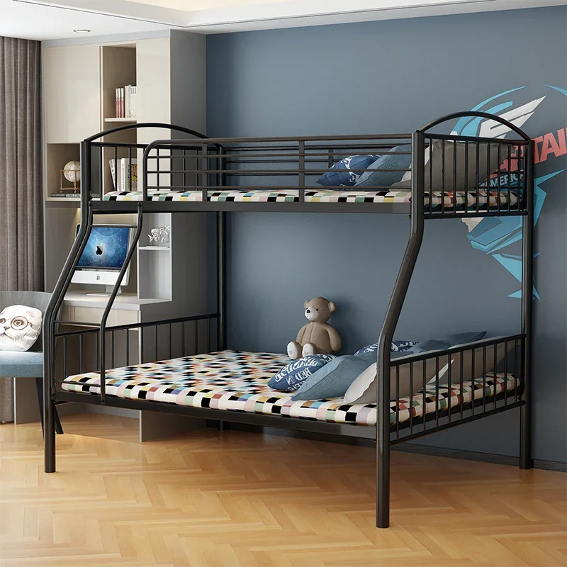 Double layer iron art bed with upper and lower bunks, children's elevated bed, mother and child dormitory, simple and modern
Double layer iron art bed with upper and lower bunks, children's elevated bed, mother and child dormitory, simple and modern