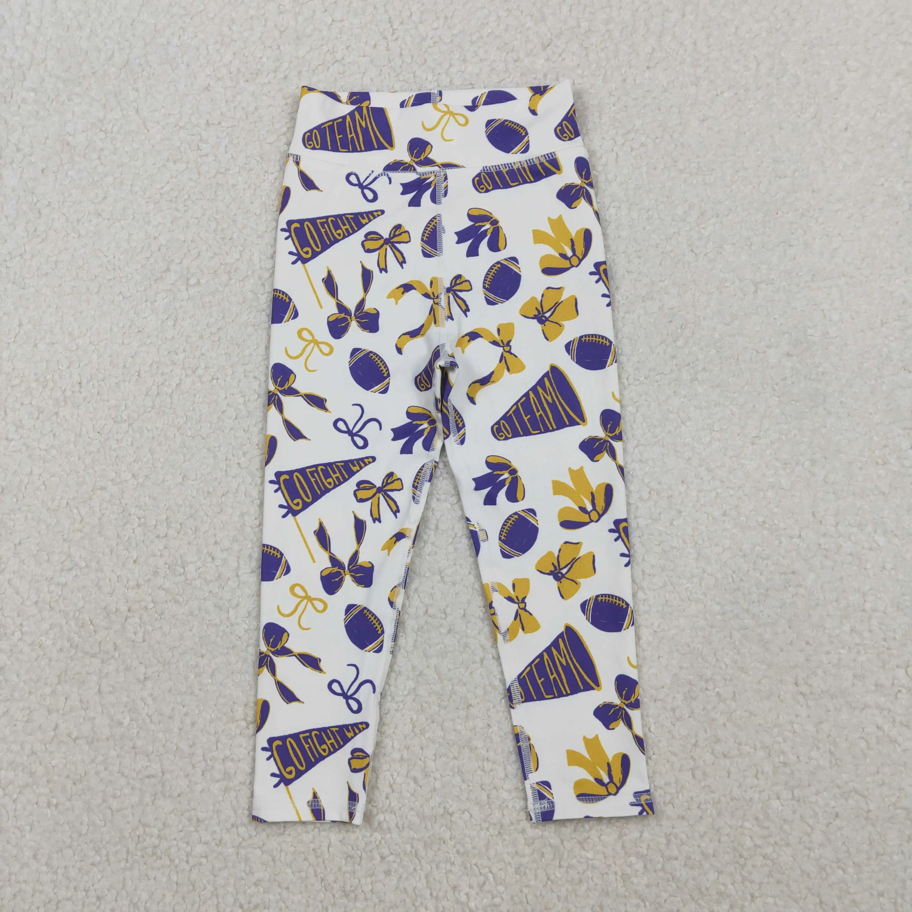 Baby Girls' Yoga Leggings Purple Yellow Football Bows Design Go Team Print Comfortable Stretchy Pants for Little Ones
Baby Girls' Yoga Leggings Purple Yellow Football Bows Design Go Team Print Comfortable Stretchy Pants for Little Ones