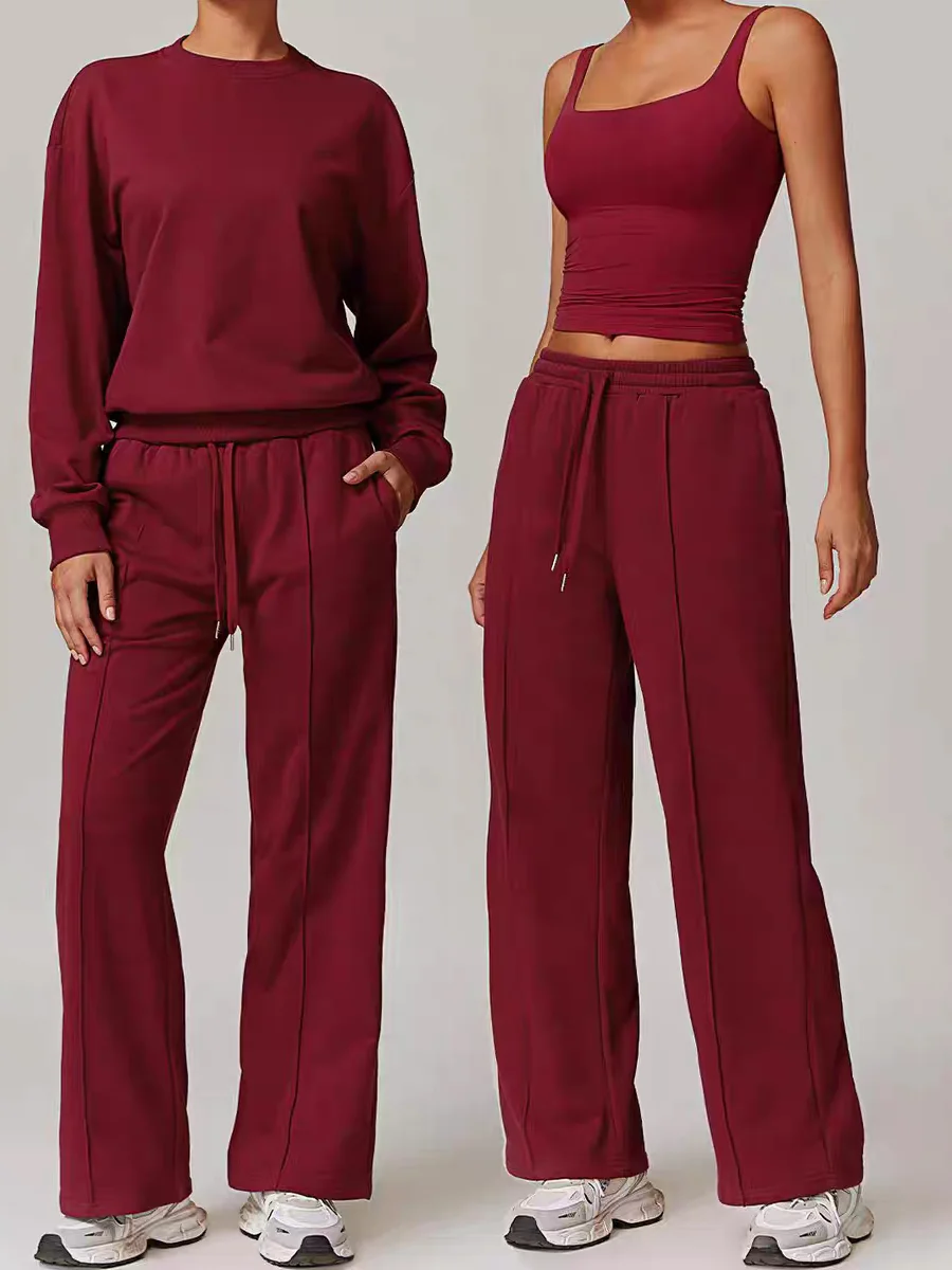 Свободный комплект свитшотов Long Sve Fitn, женские эластичные прямые брюки для бега в тренажерном зале, удобная уличная одежда
Свободный комплект свитшотов Long Sve Fitn, женские эластичные прямые брюки для бега в тренажерном зале, удобная уличная одежда