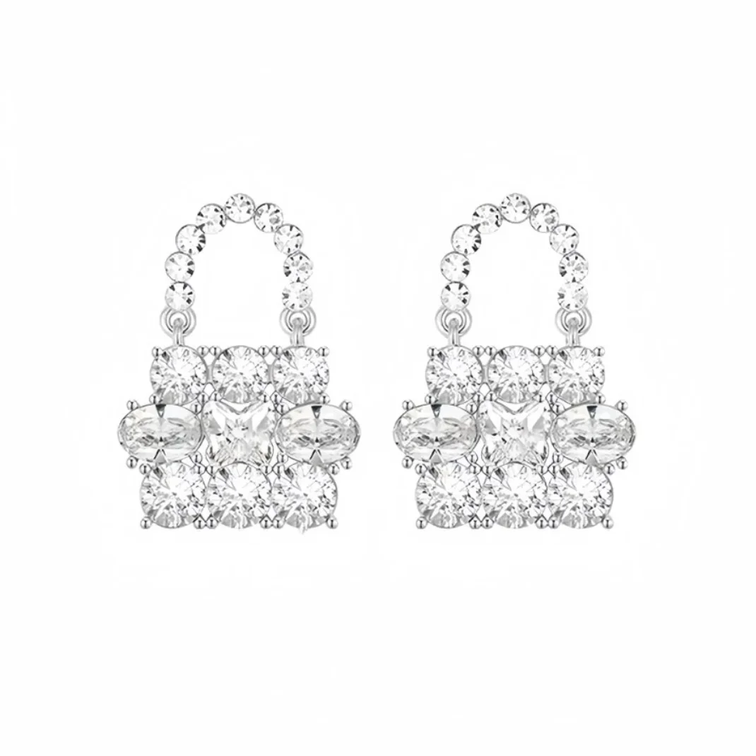 BELLUX Original Design Unique Bag Shaped Earrings 925 Silver Synthetic Zircon Full Diamond Fashion Women's Earrings
BELLUX Original Design Unique Bag Shaped Earrings 925 Silver Synthetic Zircon Full Diamond Fashion Women's Earrings