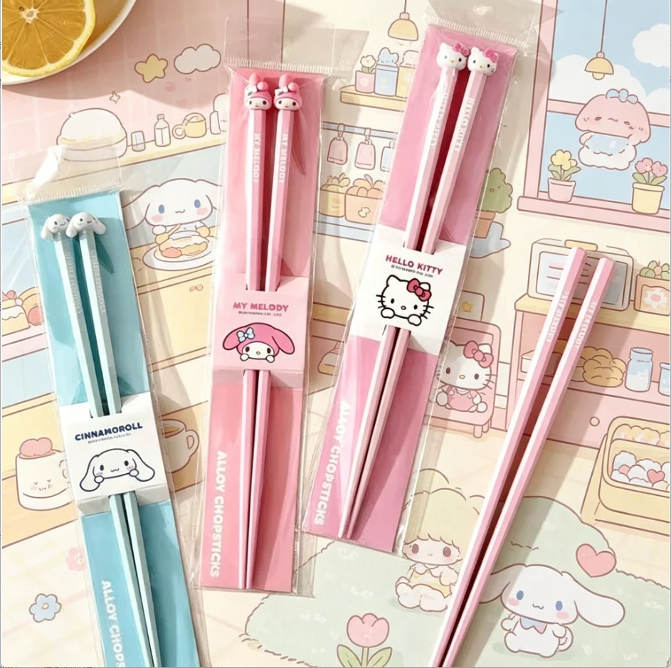 Палочки для еды из нержавеющей стали Hello Kitty Cat Melody Cinnamoroll, нескользящий набор, мультяшный дизайн, набор для дома, палочки для еды, подарки для детей
Палочки для еды из нержавеющей стали Hello Kitty Cat Melody Cinnamoroll, нескользящий набор, мультяшный дизайн, набор для дома, палочки для еды, подарки для детей