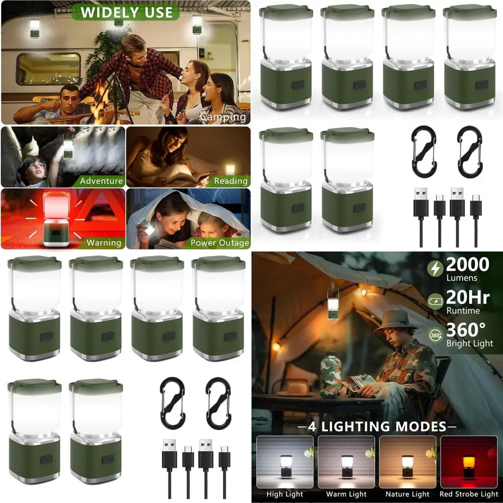 Rechargeable LED Camping Lantern, 2000LM Bright Light, Redlight, 20-Hour Runtime, Stepless Dimming, Waterproof, Essential for Ou
Rechargeable LED Camping Lantern, 2000LM Bright Light, Redlight, 20-Hour Runtime, Stepless Dimming, Waterproof, Essential for Ou