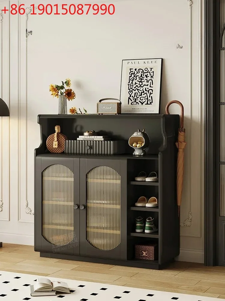 N French-Style Large-Capacity Home Storage Wall Cabinet Black Retro Domestic Hallway Solid Wood Shoe Cabinet
N French-Style Large-Capacity Home Storage Wall Cabinet Black Retro Domestic Hallway Solid Wood Shoe Cabinet