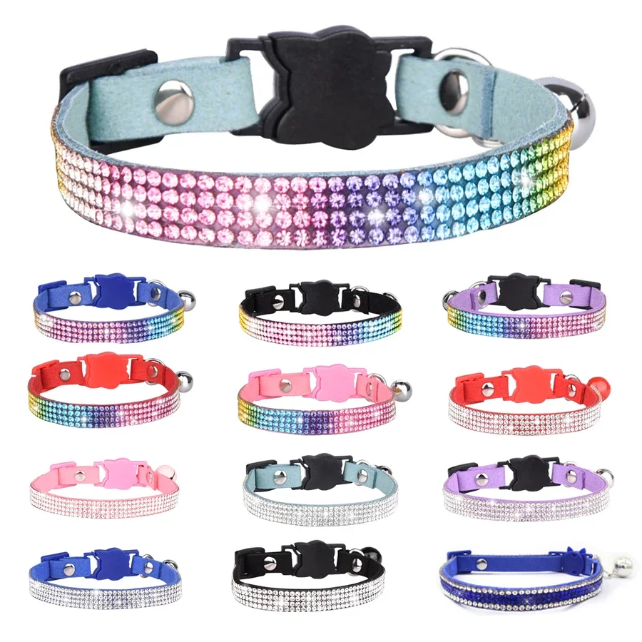 Small Cat Collar Rhinestone Breakaway Shiny Pet Goats Necklace Collier Chain Quick Release Safety Soft Suede Luxury for Kitten
Small Cat Collar Rhinestone Breakaway Shiny Pet Goats Necklace Collier Chain Quick Release Safety Soft Suede Luxury for Kitten