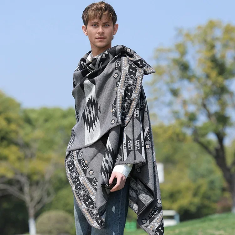 Autumn Winter New Cape Shawl Warm Men's Hot Selling Split Cape Travel Driving Multi-purpose take photo Poncho Cloak Gift P6
Autumn Winter New Cape Shawl Warm Men's Hot Selling Split Cape Travel Driving Multi-purpose take photo Poncho Cloak Gift P6
