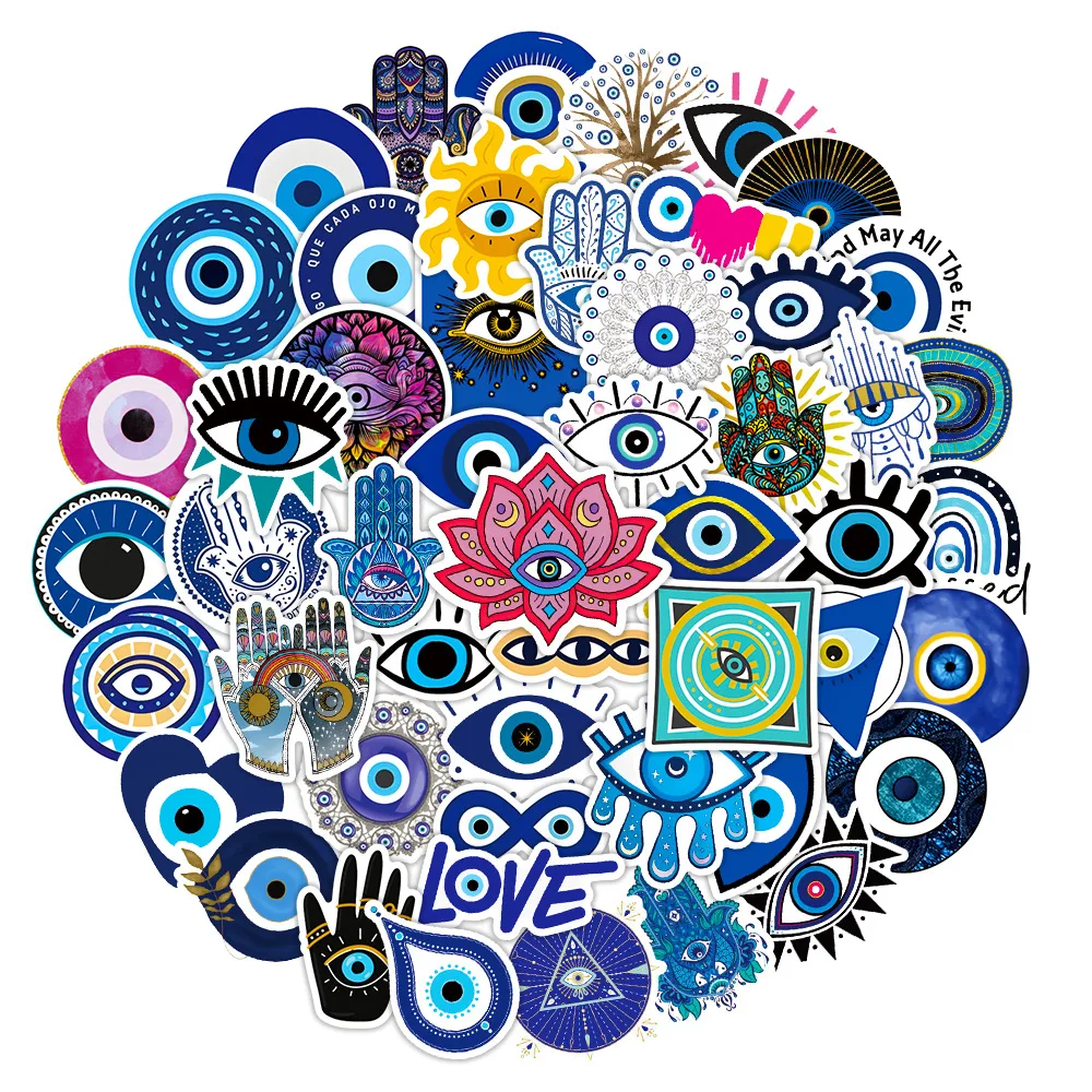 50Pcs Evil Eye Waterproof Cool DIY Stickers Decal Refrigerator Helmet Skateboard Phone Case Computer Guitar Bedroom Wall
50Pcs Evil Eye Waterproof Cool DIY Stickers Decal Refrigerator Helmet Skateboard Phone Case Computer Guitar Bedroom Wall