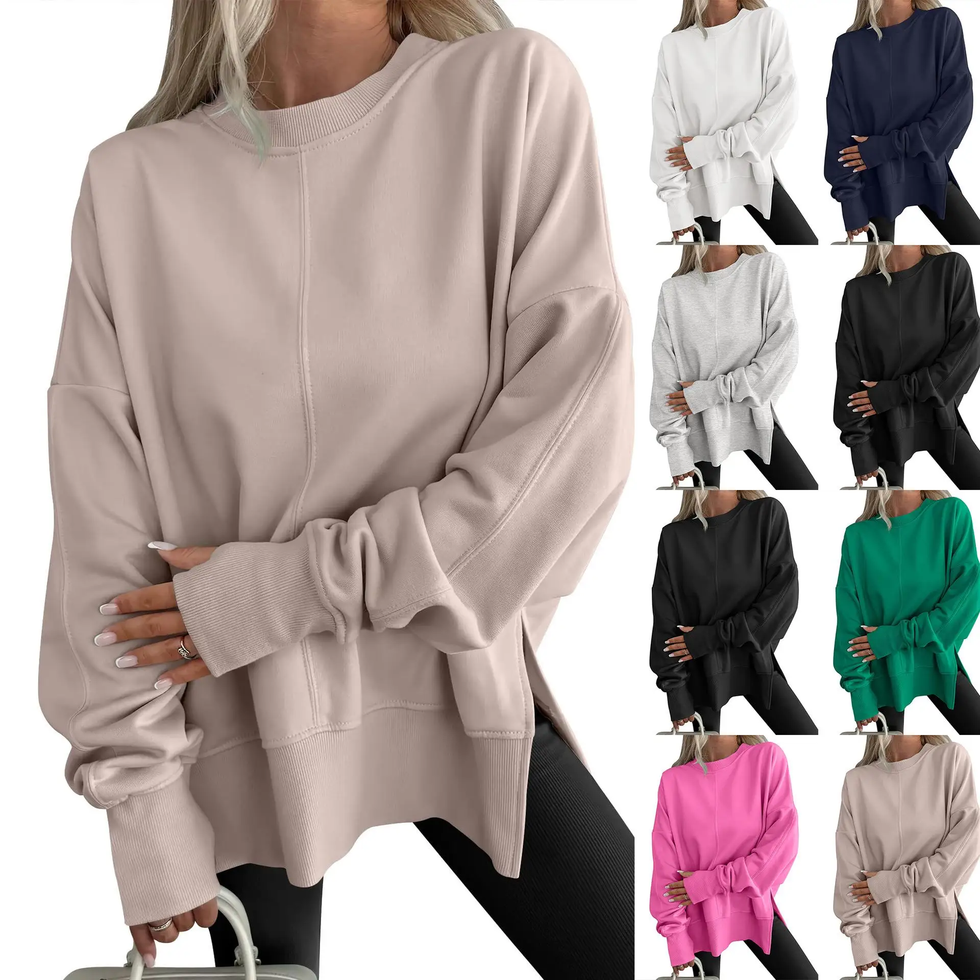 Women's Long Sleeve round Neck Sweatshirt Base Layer Casual Style Polyester Fiber Thickened Autumn Season Single Piece
Women's Long Sleeve round Neck Sweatshirt Base Layer Casual Style Polyester Fiber Thickened Autumn Season Single Piece