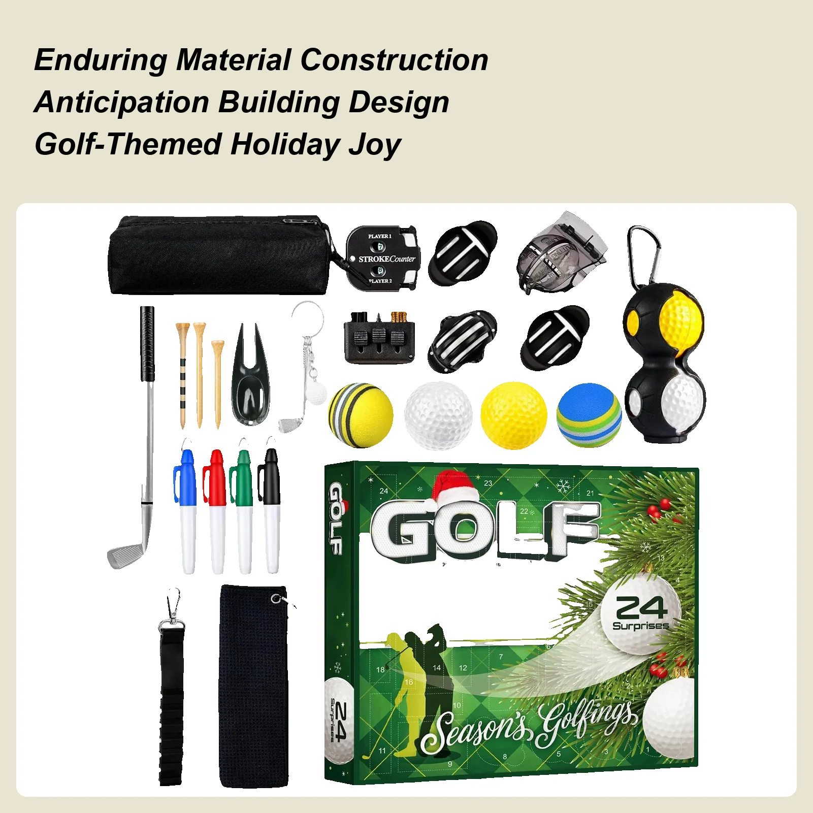 Рождественский календарь обратного отсчета Праздничные приключенческие принадлежности Аксессуары для гольфа Рождественский календарь обратного отсчета для взрослых Семейные друзья
Рождественский календарь обратного отсчета Праздничные приключенческие принадлежности Аксессуары для гольфа Рождественский календарь обратного отсчета для взрослых Семейные друзья