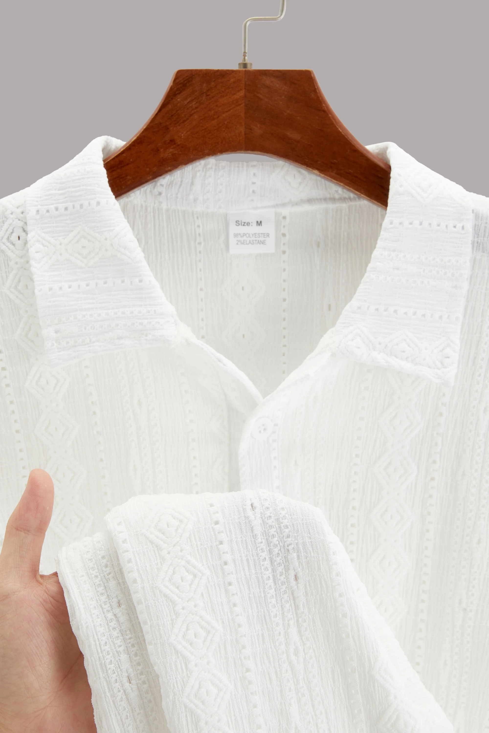 Men's Knitted Shirt Hollow embroidery Casual short sleeves Button collar Outdoor beach clothes summer clothes popular
Men's Knitted Shirt Hollow embroidery Casual short sleeves Button collar Outdoor beach clothes summer clothes popular