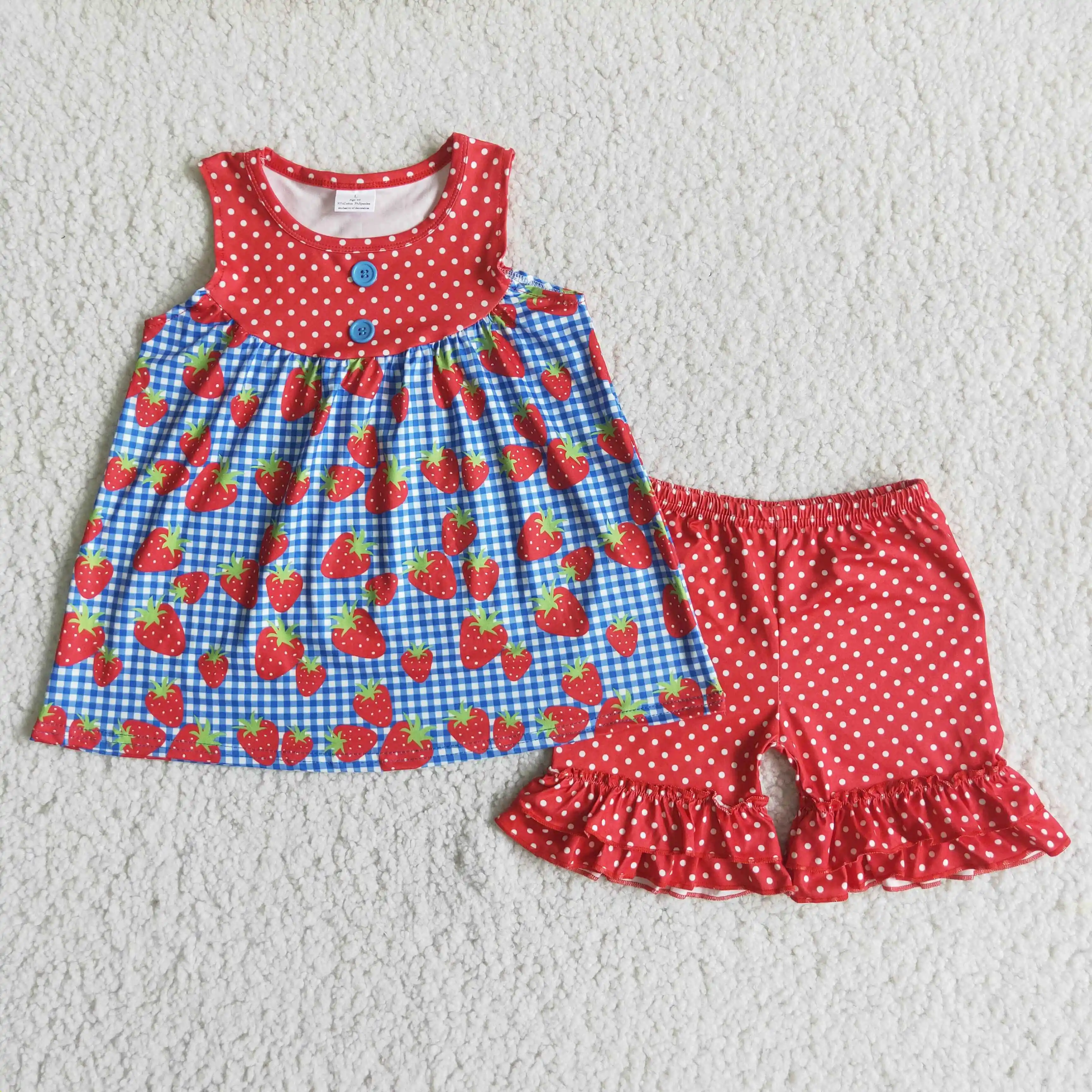 Children Summer Clothing Baby Girl Strawberry Tops Red Dots Ruffle Shorts Toddler Clothes Kids Boutique Wholesale Outfit Set
Children Summer Clothing Baby Girl Strawberry Tops Red Dots Ruffle Shorts Toddler Clothes Kids Boutique Wholesale Outfit Set