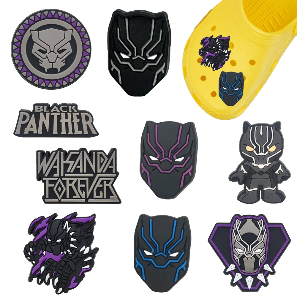 Набор из 9 штук: Горячие новинки! Декоративные элементы для обуви из ПВХ серии «Супергерои: Черная Пантера» для сабо, сандалий, садовых туфель. Подарки для мальчиков.
Набор из 9 штук: Горячие новинки! Декоративные элементы для обуви из ПВХ серии «Супергерои: Черная Пантера» для сабо, сандалий, садовых туфель. Подарки для мальчиков.
