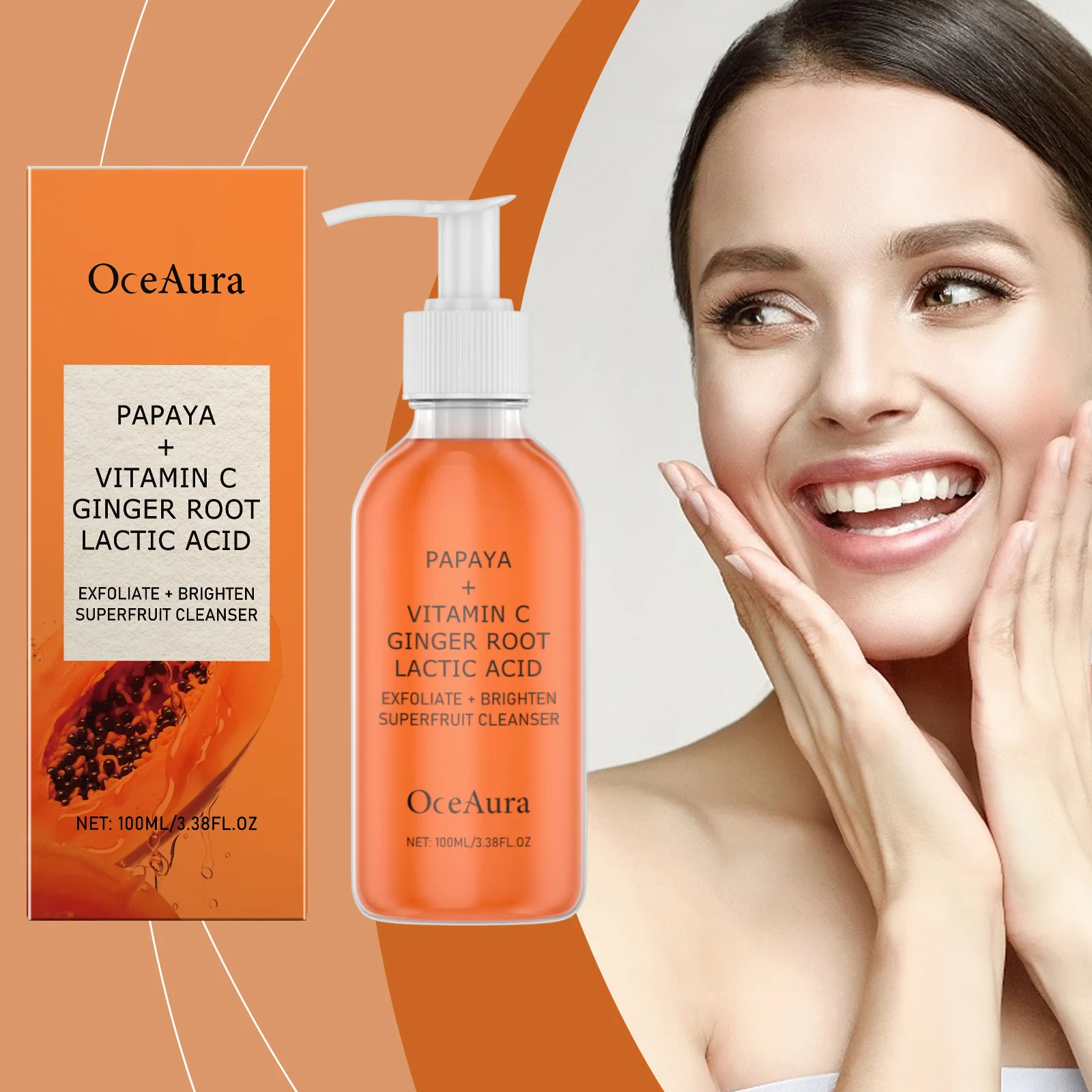 Oceaura Papaya Facial Cleanser Exfoliating Oil Control Deep Cleaning Pore Shrinking Blackhead Remover Dirt Brightening Face Wash
Oceaura Papaya Facial Cleanser Exfoliating Oil Control Deep Cleaning Pore Shrinking Blackhead Remover Dirt Brightening Face Wash