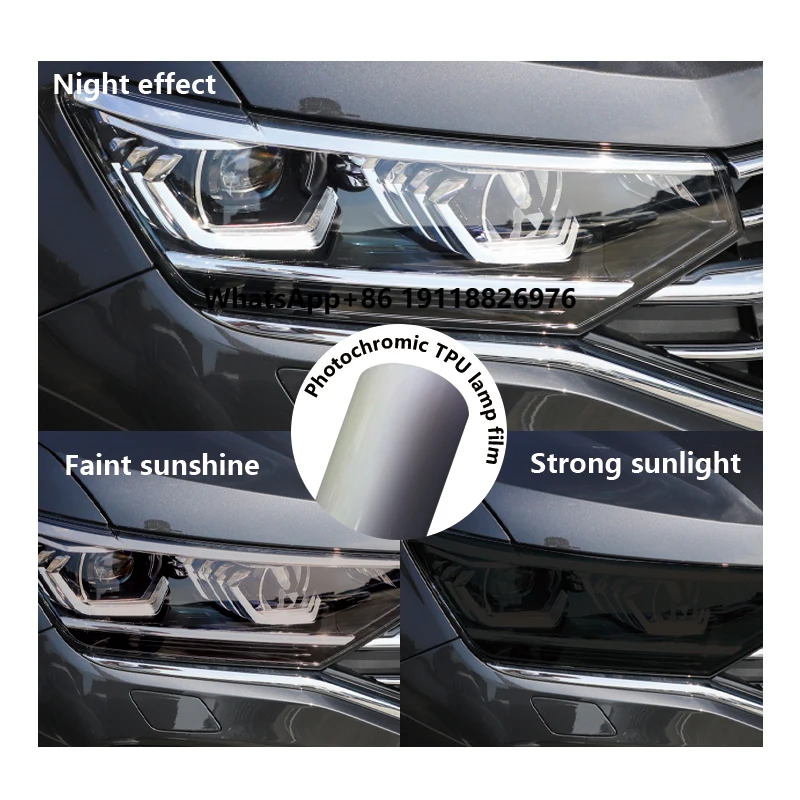 TPU UV Photochromic Lamp Film Protection Intelligent Light Control Color Lamp Film White to Black Headlamp Tint Film
TPU UV Photochromic Lamp Film Protection Intelligent Light Control Color Lamp Film White to Black Headlamp Tint Film