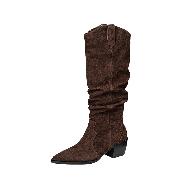 Woman Boots Cowgirls Western Botas Slip On Simple Pleated Mid-Calf Shoes Cow Suede Shoes Pointed Toe Spring Autumn Woman Boots
Woman Boots Cowgirls Western Botas Slip On Simple Pleated Mid-Calf Shoes Cow Suede Shoes Pointed Toe Spring Autumn Woman Boots