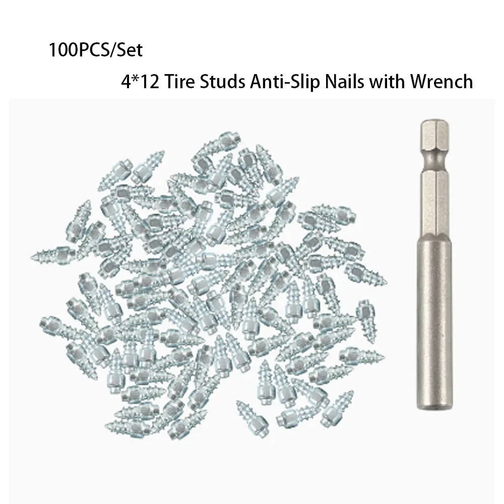 Tungsten Steel Anti-Slip Tire Studs with Wrench Wear Resistant Winter Snow Tire Spikes Universal for Car Motorcycle Bicycle
Tungsten Steel Anti-Slip Tire Studs with Wrench Wear Resistant Winter Snow Tire Spikes Universal for Car Motorcycle Bicycle
