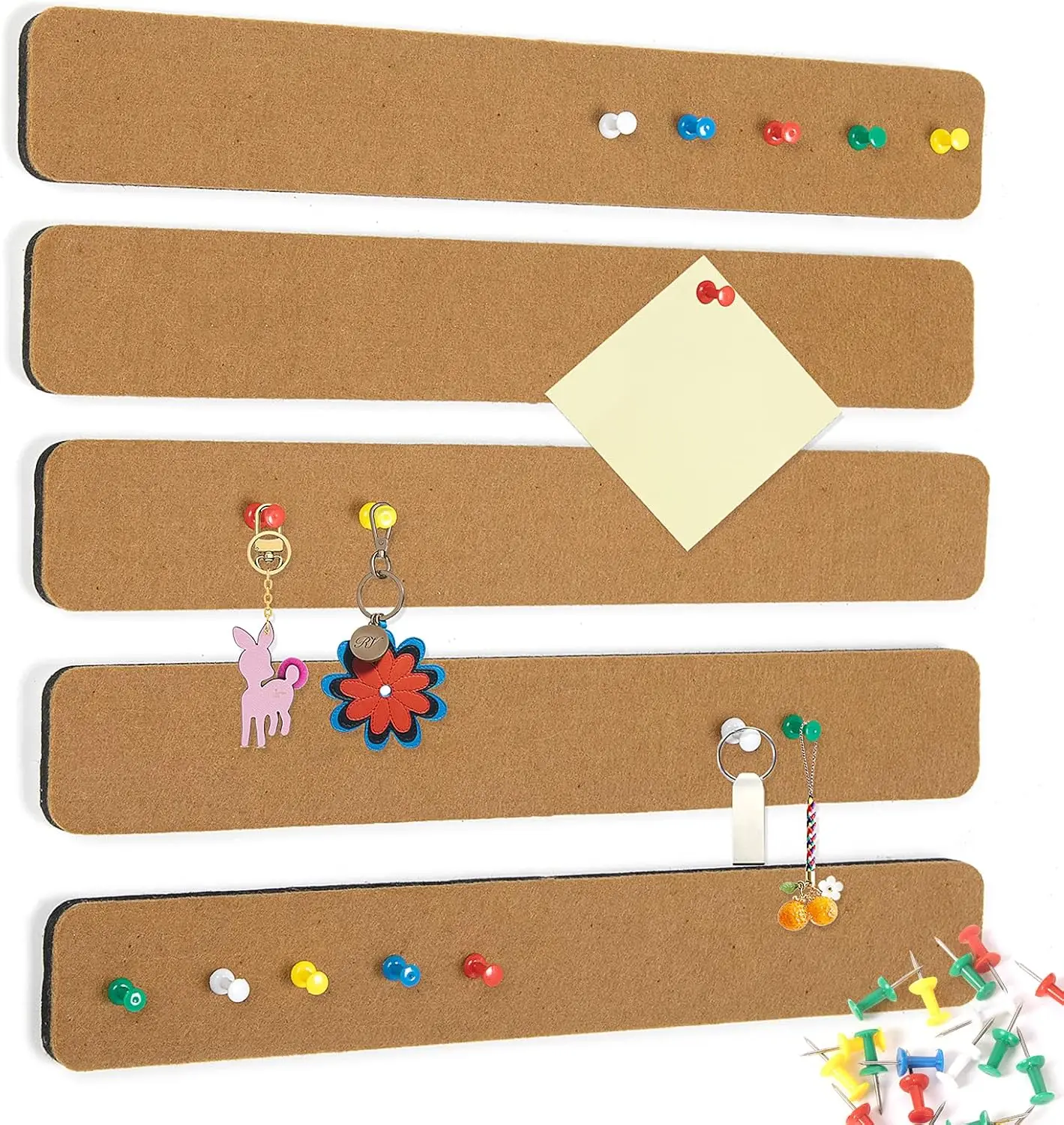 5-Pack Felt Bulletin Board Strips, 12.99x1.97in Self-Adhesive Notice Board with 35 Push Pins for Home Office Wall
5-Pack Felt Bulletin Board Strips, 12.99x1.97in Self-Adhesive Notice Board with 35 Push Pins for Home Office Wall