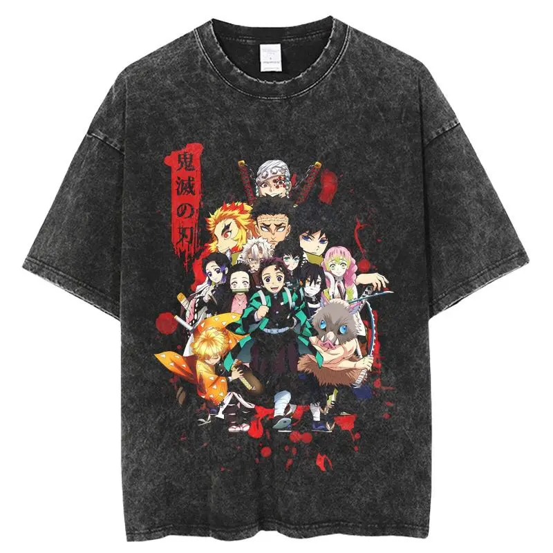 New Casual Retro Washed T-shirt Anime Demon Killer Big Hip Hop Harajuku Men's T-shirt Street Wear Both Men and Women 
New Casual Retro Washed T-shirt Anime Demon Killer Big Hip Hop Harajuku Men's T-shirt Street Wear Both Men and Women