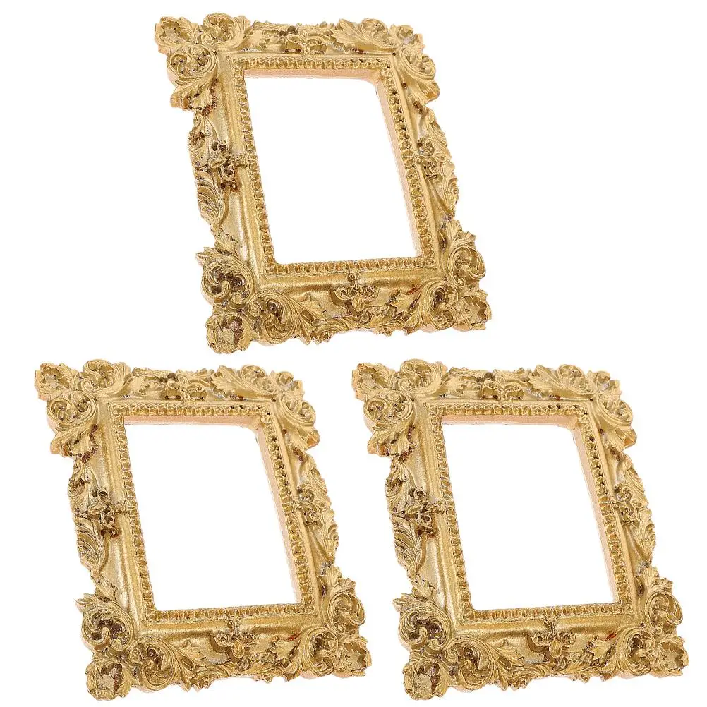3 Pcs Mini Photo Frame Vintage Golden Resin Small Decorative Picture Frames for Display Jewelry Prop Home Gallery
3 Pcs Mini Photo Frame Vintage Golden Resin Small Decorative Picture Frames for Display Jewelry Prop Home Gallery