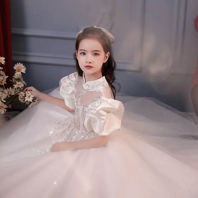 Girls' White Stylish Princess Dress Flower Girl Birthday Dress Children's Host Girl High-end Piano Performance Dress Spring
Girls' White Stylish Princess Dress Flower Girl Birthday Dress Children's Host Girl High-end Piano Performance Dress Spring
