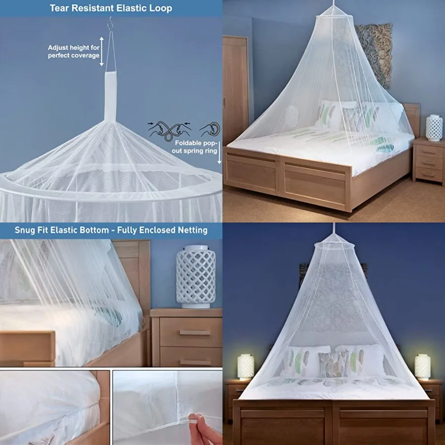 Mosquito Net for Single to King-Sized Beds Fully-Enclosed Bed Canopy for Travel or Decoration Free Bag, Hanging Kit Adhesive Ce
Mosquito Net for Single to King-Sized Beds Fully-Enclosed Bed Canopy for Travel or Decoration Free Bag, Hanging Kit Adhesive Ce
