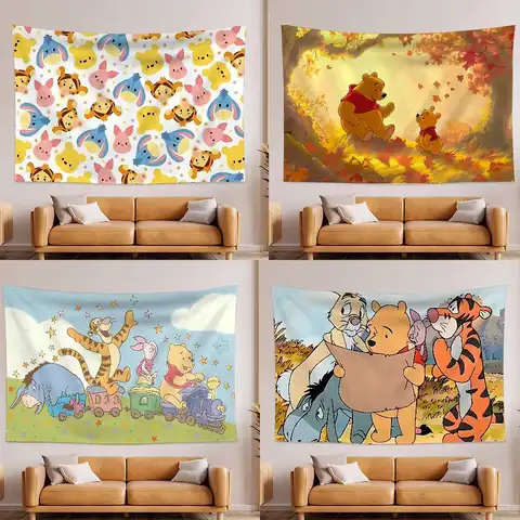 W-Winnie The Poohs Duvar Halısı, Art Deco Battaniye Perdesi, Evde, Yatak Odasında, Oturma Odasında Dekoratif Amaçlı Kullanım İçin