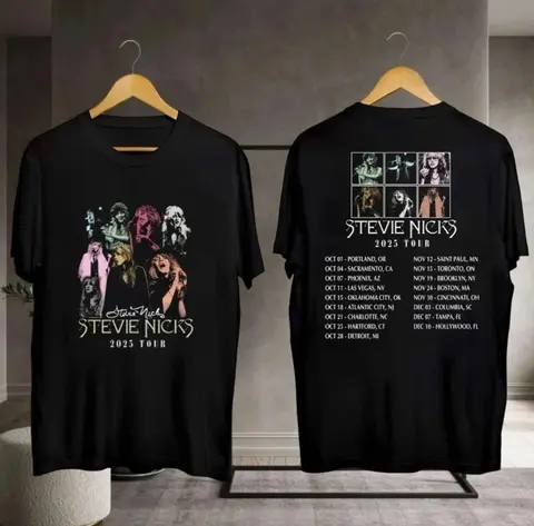 NEW! Stevie Nicks Live Concert Music Tour Dates 2025 Double Sided T-Shirt High-end Luxury Is for Both Men and Women Top Y2k