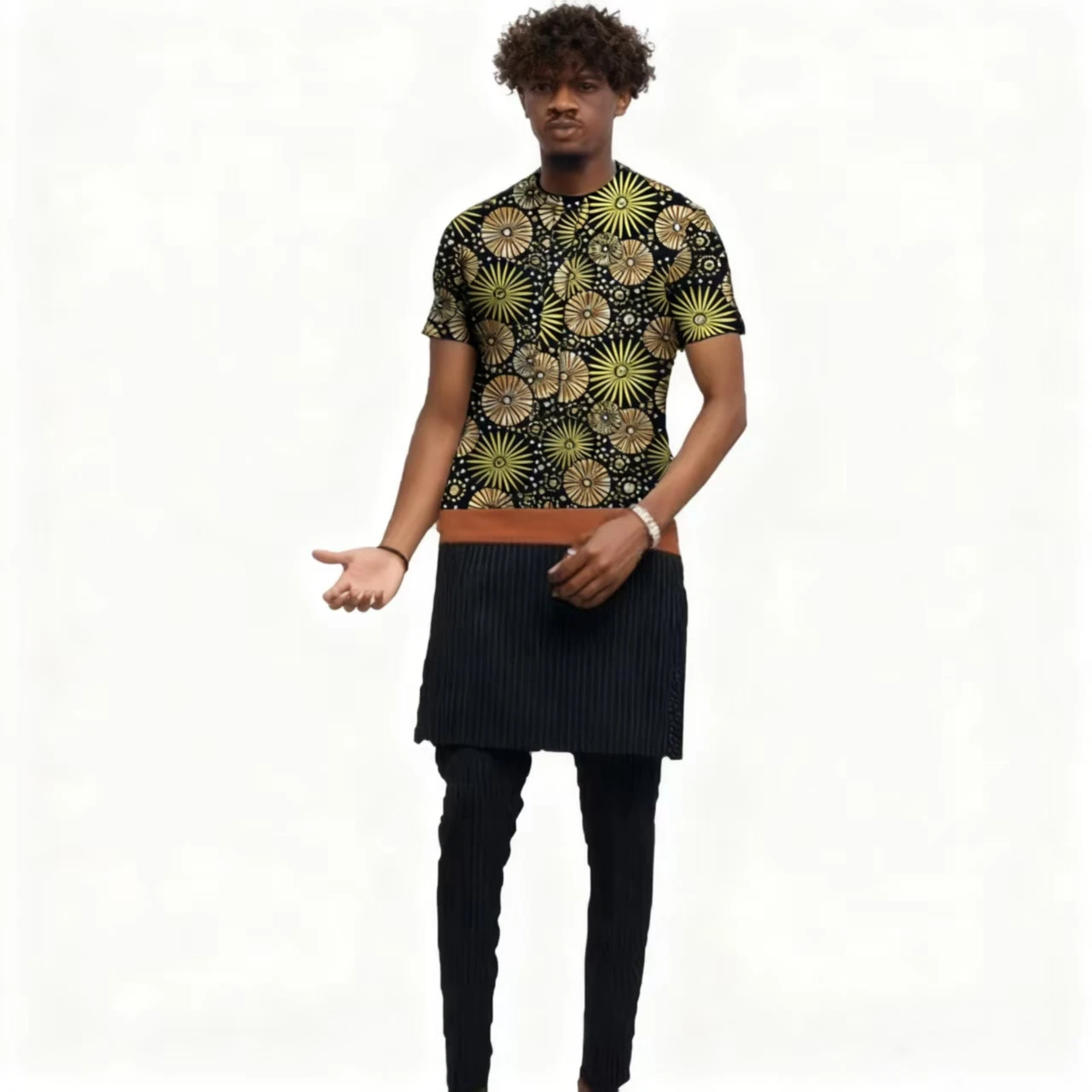 Men's African Couture Dashiki Print Patchwork Top With Striped Elastic Pants Set Ethnic Style Outfit Casual & Party Wear
Men's African Couture Dashiki Print Patchwork Top With Striped Elastic Pants Set Ethnic Style Outfit Casual & Party Wear