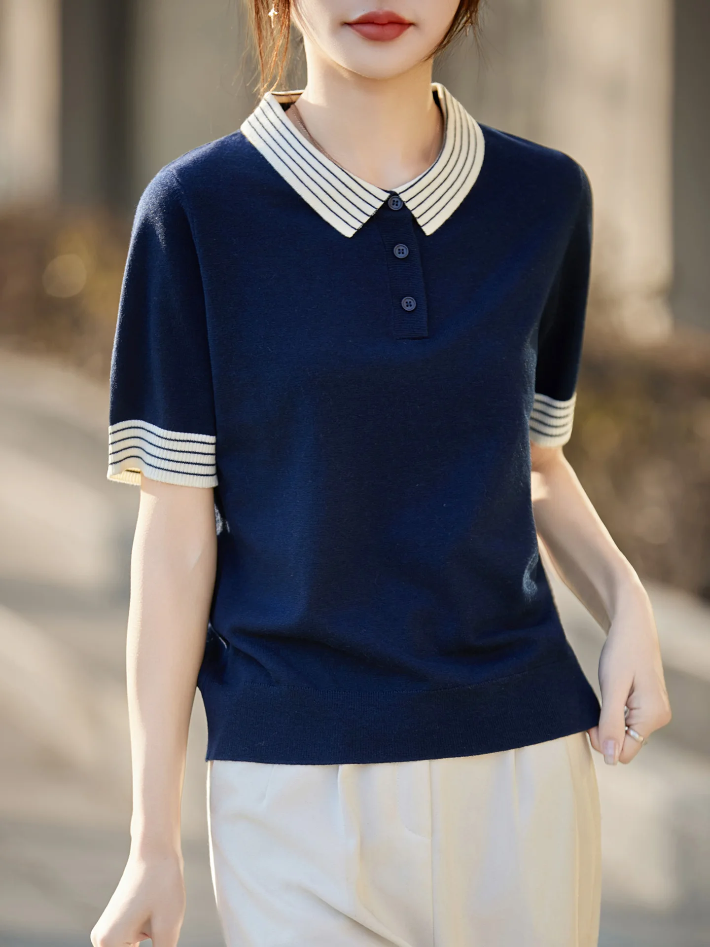 Элегантные модные женские футболки из смесовой шерсти, весенне-летние вязаные пуловеры, блузки-поло, уютные свитера
Элегантные модные женские футболки из смесовой шерсти, весенне-летние вязаные пуловеры, блузки-поло, уютные свитера