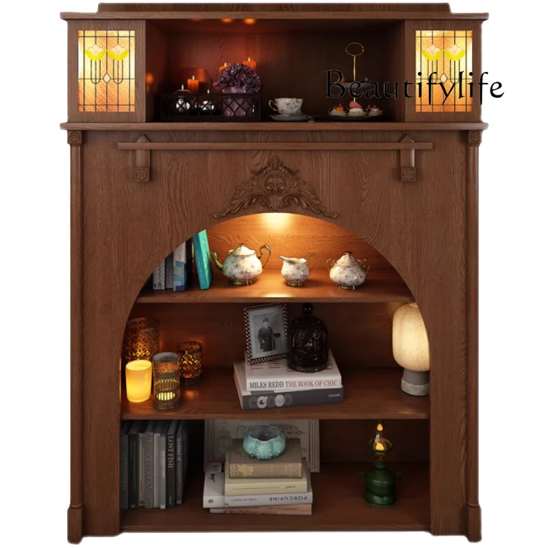 French retro living room solid wood decorative locker fireplace storage cabinet light luxury multi-layer display cabinet
French retro living room solid wood decorative locker fireplace storage cabinet light luxury multi-layer display cabinet