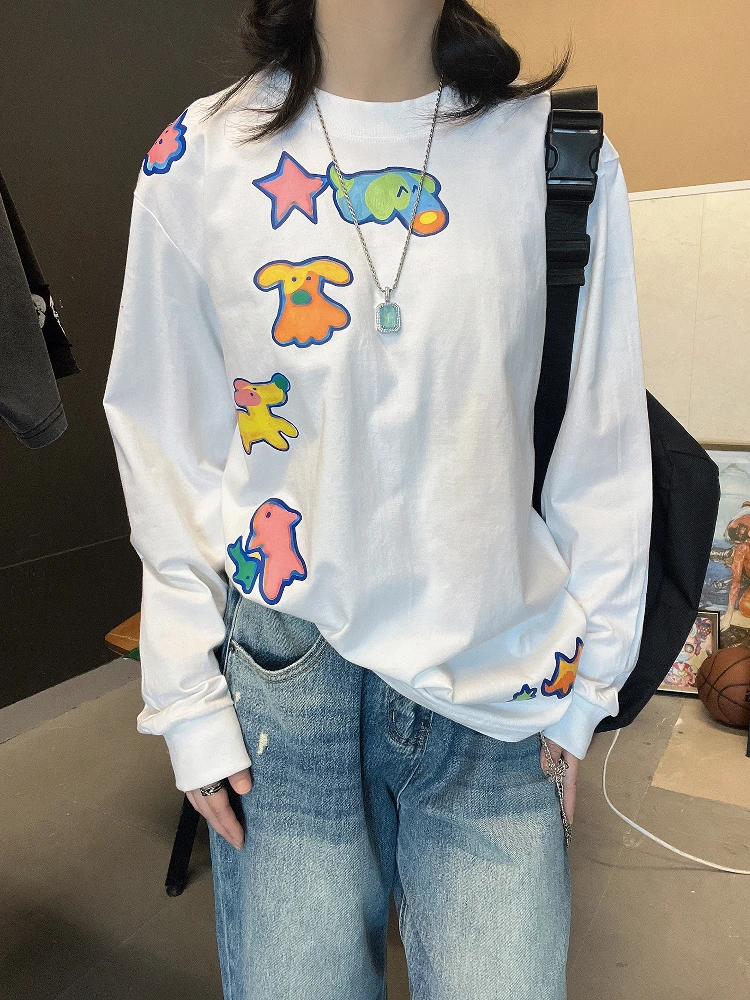 Long Sleeve Graffiti T-Shirt 240G Breathable Shoulder Fit Unisex Cute Cartoon Atmosphere Studio Wang Illusory Fashion Top
Long Sleeve Graffiti T-Shirt 240G Breathable Shoulder Fit Unisex Cute Cartoon Atmosphere Studio Wang Illusory Fashion Top