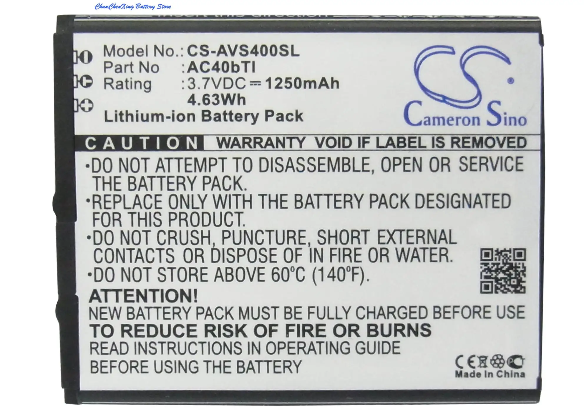 High Quality 1250mAh Battery AC40bTI for Archos 40b Titanium, 40b Titanium Surround, Titanium 40b, Titanium 40b 4GB
High Quality 1250mAh Battery AC40bTI for Archos 40b Titanium, 40b Titanium Surround, Titanium 40b, Titanium 40b 4GB