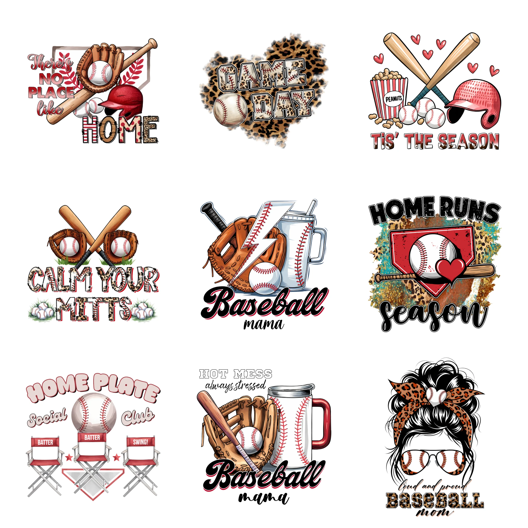 9 Pcs Baseball Mama Season Fun Iron on Decals for T Shirts iron on decals casual style. Washable heat transfer stickers
9 Pcs Baseball Mama Season Fun Iron on Decals for T Shirts iron on decals casual style. Washable heat transfer stickers