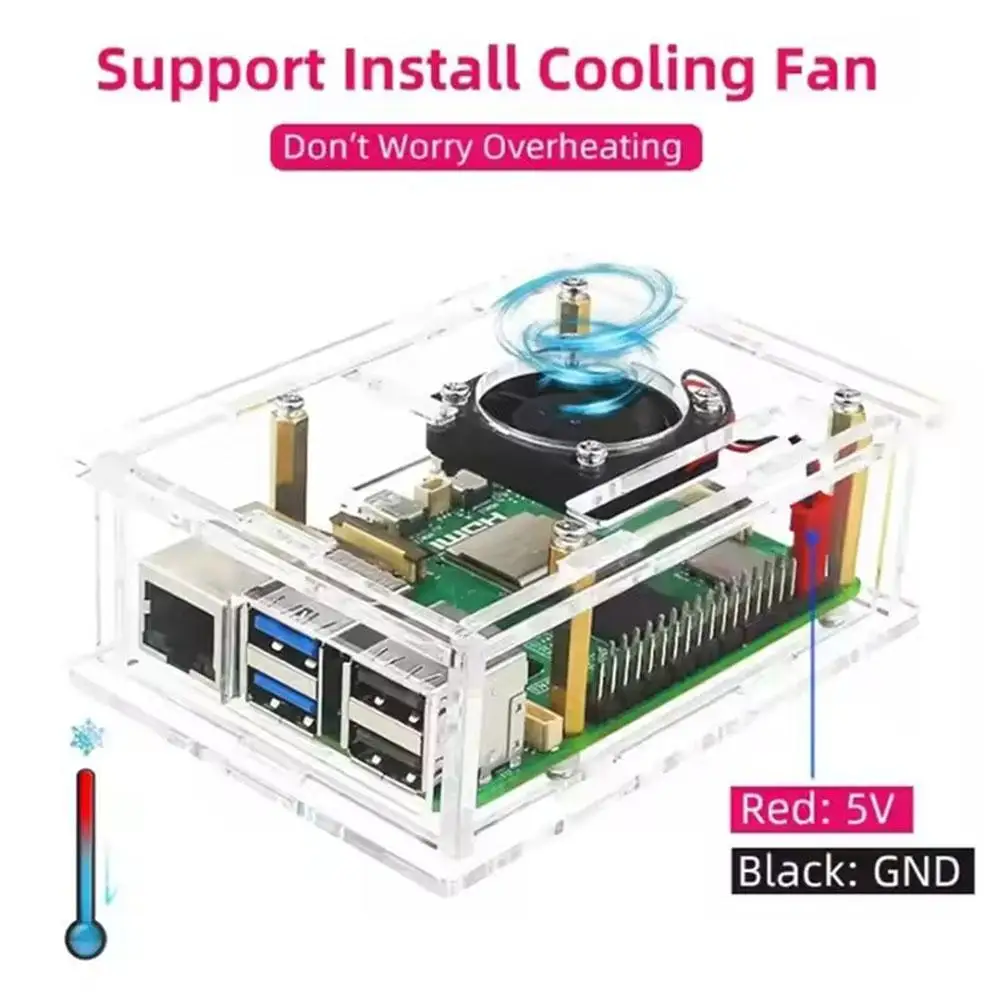 For Orange Pi 4A Transparent Acrylic Shell Fan Heat 4A Shell Protective Case Cooling Fan Shell Acrylic Sink T5M1
For Orange Pi 4A Transparent Acrylic Shell Fan Heat 4A Shell Protective Case Cooling Fan Shell Acrylic Sink T5M1